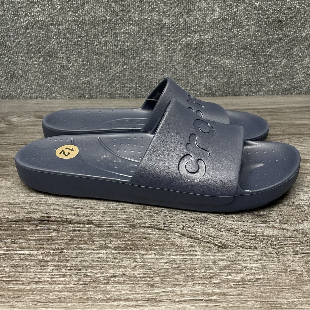 Crocs Classic Slide Sandals Slip On Outdoor Logo Blue Mens 12